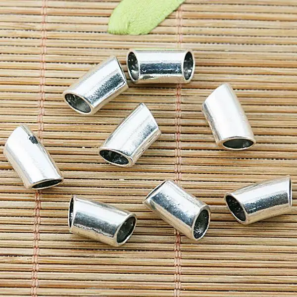 

30pcs tibetan silver tone plain surfaced tube shaped spacer bead EF2433