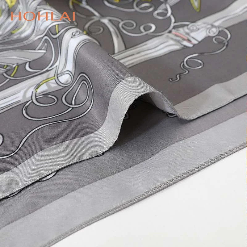 Женский шелковый шарф с цветочным принтом Foulards130CM большой из саржи квадратный