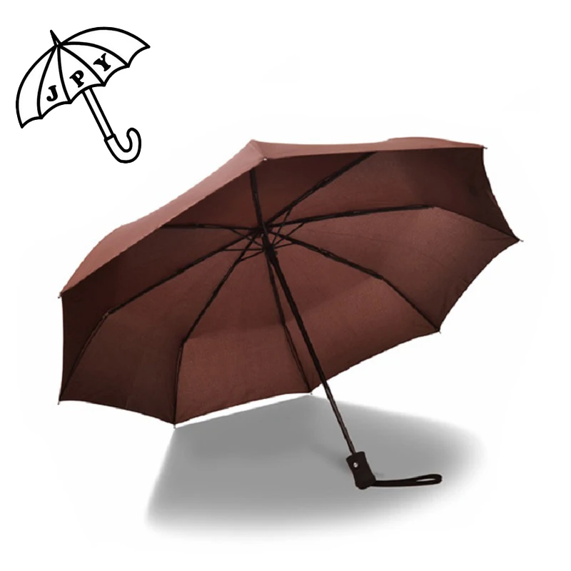 

Brown Colors Full Automatic Umbrella Three Folding Dual-Purpose Umbrella Business Man Student Creative Korea Windproof Paraguas