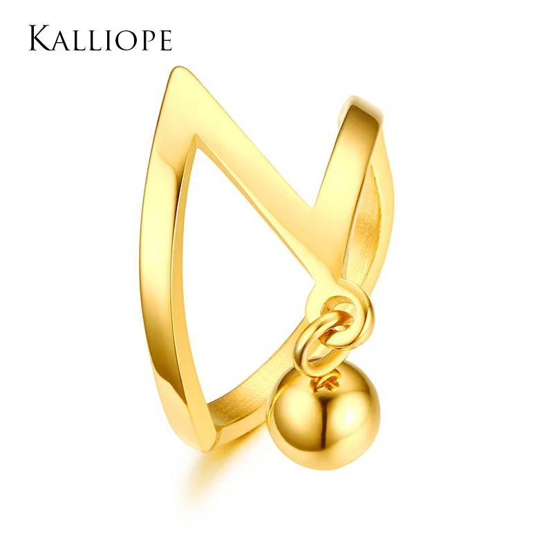 Kalliope новые модные наивысшего качества 6 мм титана стали кольцо золото-цвет