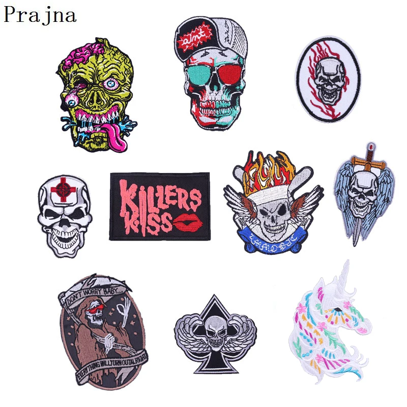 Мотоциклетные нашивки Prajna Grim Reaper нашивка с глазным яблоком и черепом вышивкой Rebel