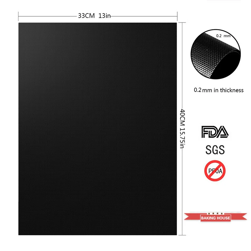 Коврик для гриля и барбекю набор из 2 сверхмощных ковриков PTFE антипригарный
