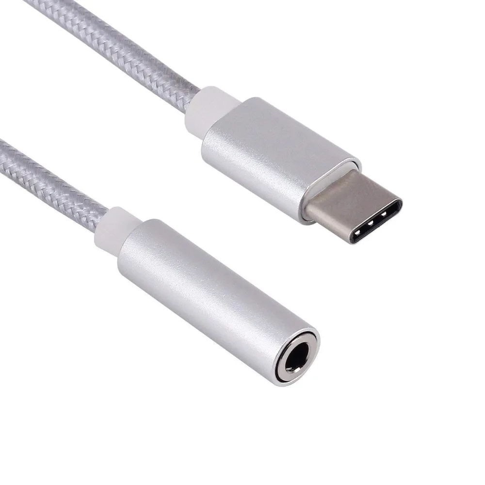 Tonbux Aux Кабель-адаптер из нейлона USB-C type C до 3,5 мм аудио кабель музыкальный адаптер Aux разъем для наушников для Google huawei