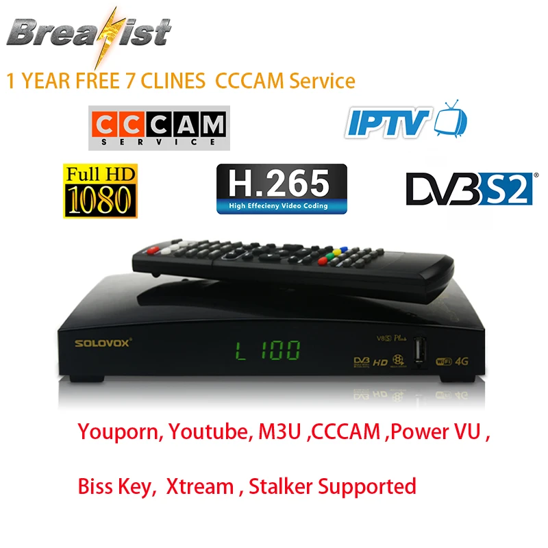 Solovox V8S DVB S2 Цифровой ТВ спутниковый ресивер HD MPEG4 H.265 1080P телеприставка для Европы