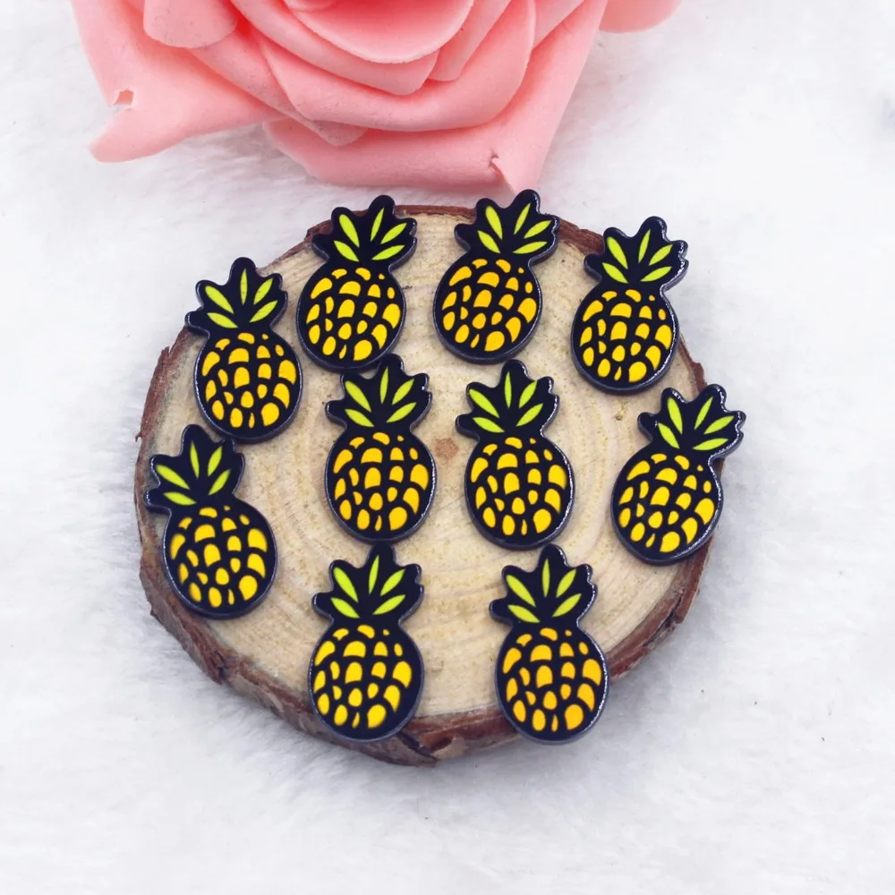 

20pcs/lot flat back resin pineapple colors DIY resin cabochons accessories