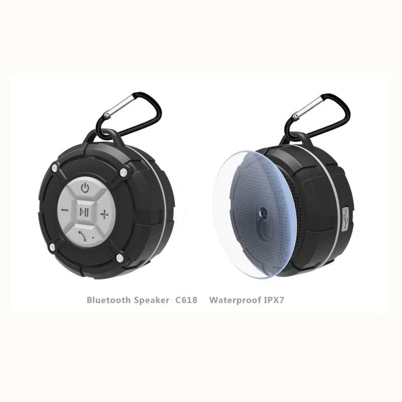 TOPROAD Водонепроницаемый IPX7 Bluetooth динамик открытый портативный беспроводной стерео для душа s Громкая связь микрофон громкий динамик присоска - Цвет: Grey