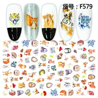 10 sheets 3d nail sticker catoon flower sticker diy adhesive tips nail art decorations women nail decals set wholesale
