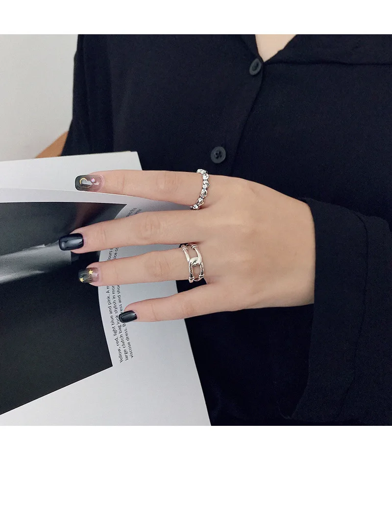 SHANICE, 925 пробы, серебряное, Открытое кольцо для женщин, регулируемое, INS, Винтаж, старое плетение, вечерние, в стиле панк, для женщин, Богемия, ювелирное изделие, подарок