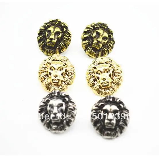 Модные металлические серьги с головой льва 10 пара/лот|earrings fashion|fashion earringslion head