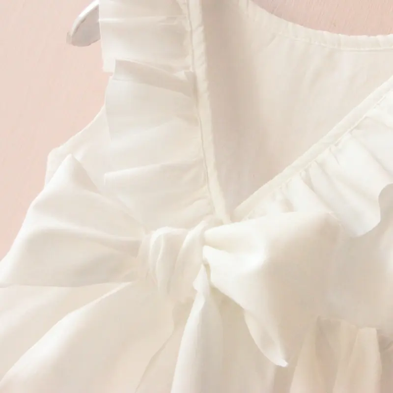 Платье для девочек с бантом V-образным вырезом | Детская одежда и обувь