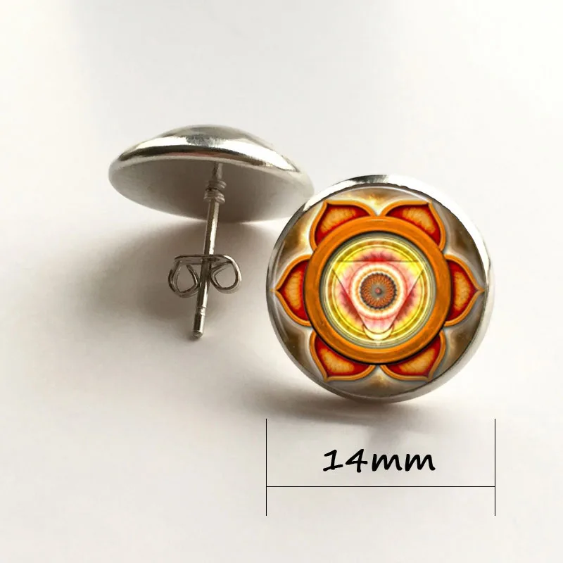 Индийские ювелирные изделия серьги-гвоздики в виде лотоса для женщин Йога цветы