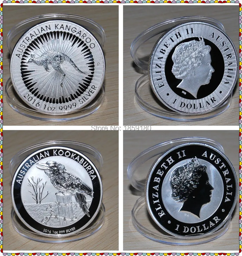 

Mix 2 x 1 oz Silver coin - 2016 Australian Kangaroo + Kookaburra Sliver Coin