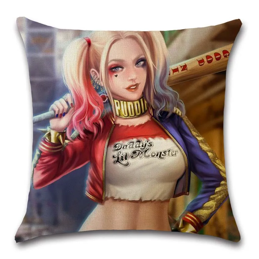 Harley Quinn Movies comic printed Чехлы для подушек вечерние украшения для дома диван подушка для кресла сиденья чехол подарок для друга
