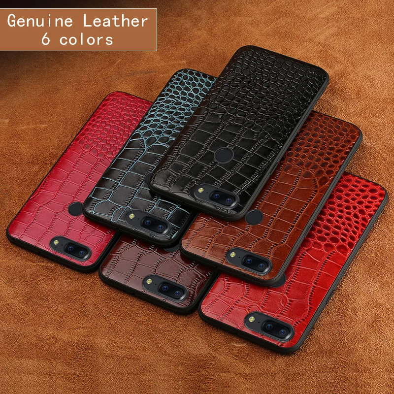 For Oneplus 7T Pro phone case Genuine Leather crocodile pattern 360 Full protective back cover for 7 7t 5t 6t 6 | Мобильные телефоны