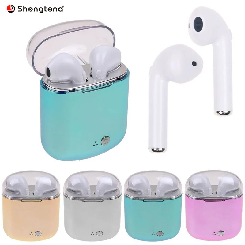 Shengtena Беспроводная bluetooth гарнитура TWS In Ear красочные наушники с зарядным покрытием