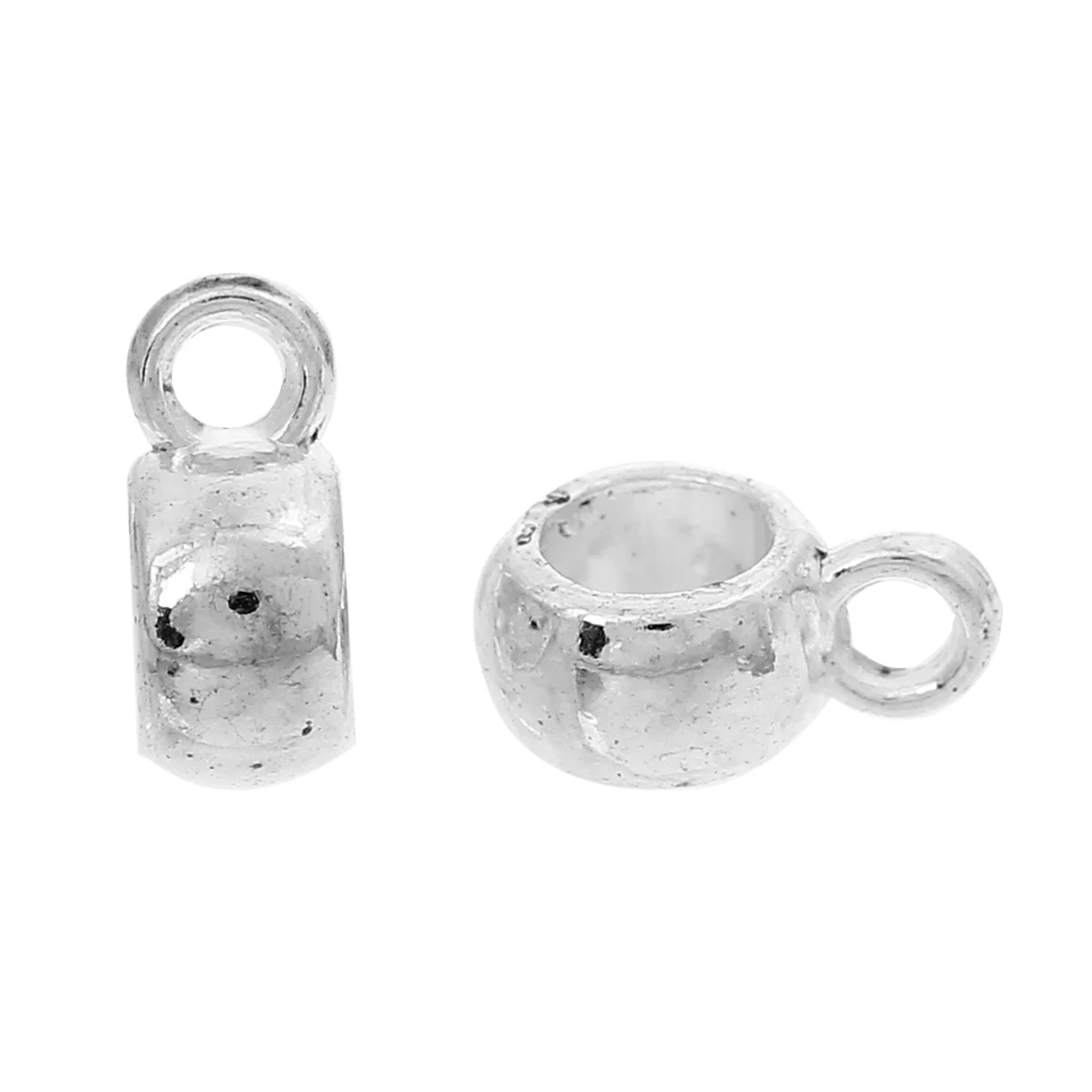 DoreenBeads 100 шт. Серебристые цветные бусины 9x4 мм (3/8 "x 1/8") (B19698) yiwu|bail beads|bead bailsilver