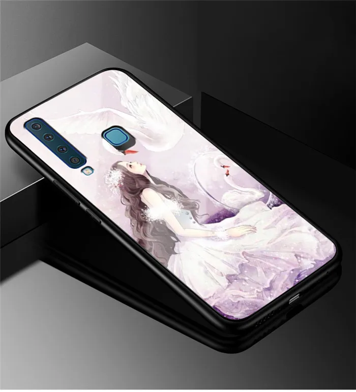 39 A 6,3 A9S для samsung A9 чехол стеклянный жесткий чехол для телефона чехол для samsung Galaxy A9 чехол A 9 9A мягкий силиконовый бампер - Цвет: 39