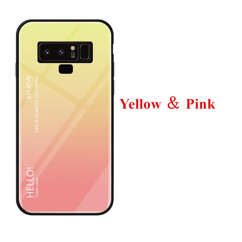 Для samsung Galaxy Note 9 Tempered Стекло чехол градиентной расцветки роскошный
