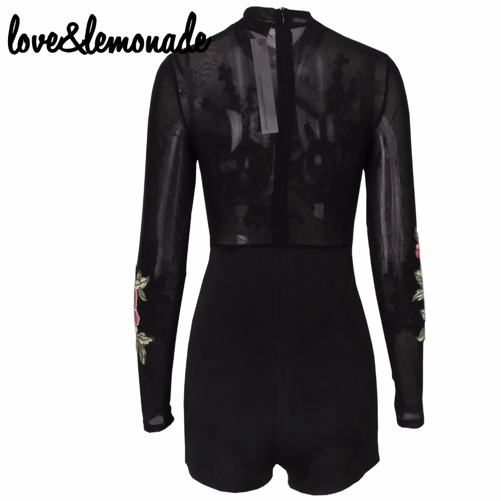 Любовь и лимонад цвет вышивка перспектива сетчатые комбинезоны TB 9758|mesh jumpsuit|jumpsuit