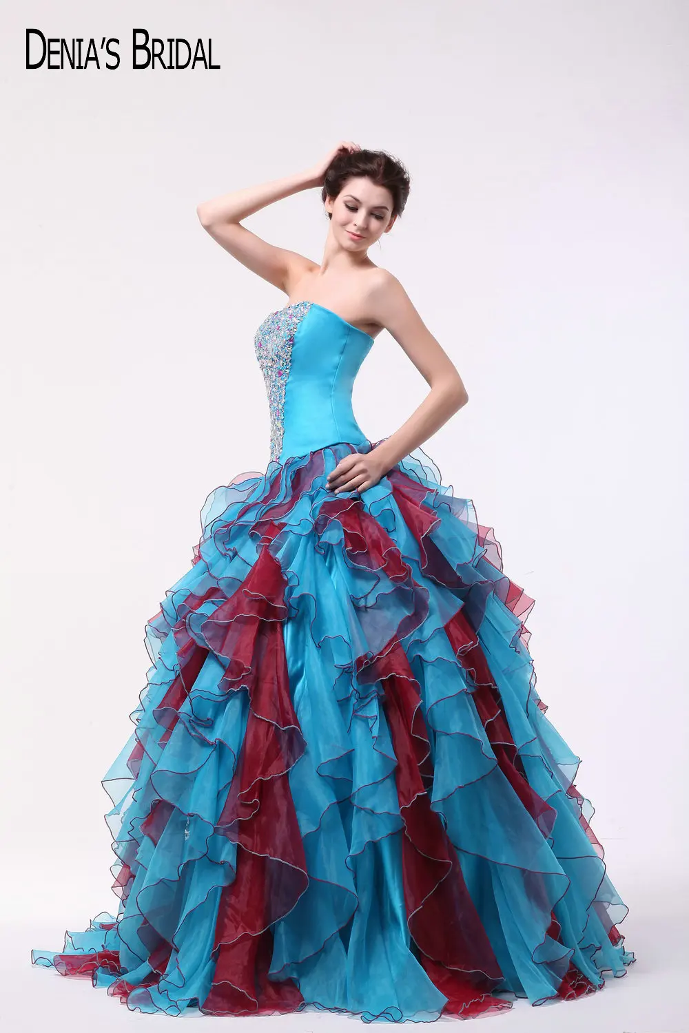 2017 синие и красные вечерние платья с вырезом без бретелек | Свадьбы торжества