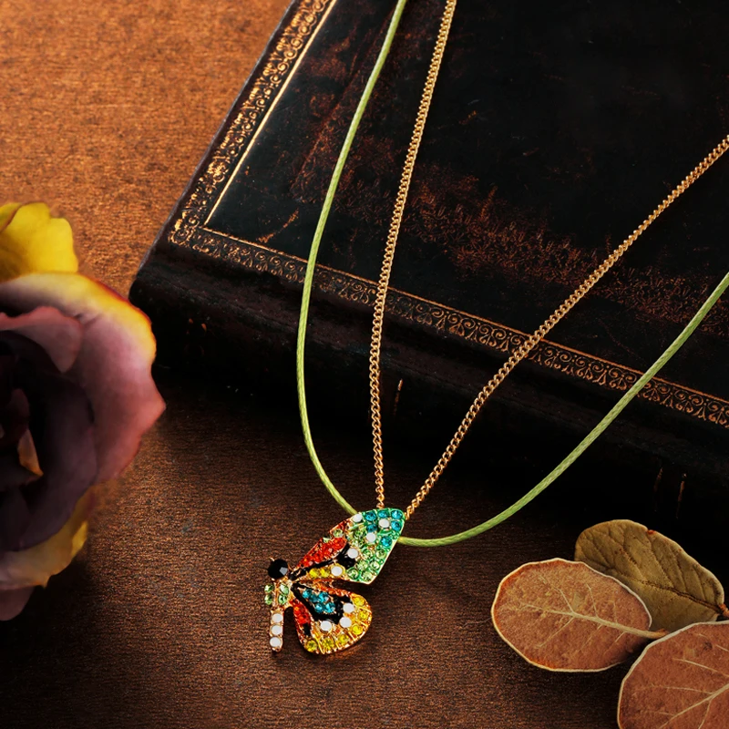 Minar Новое милое красочное танцевальное ожерелье с бабочкой секретное садовое