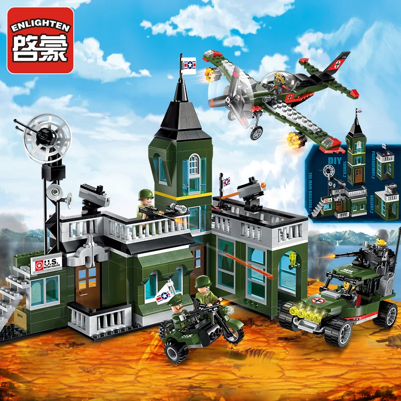 Просветите военные образовательные строительные блоки игрушки для детей