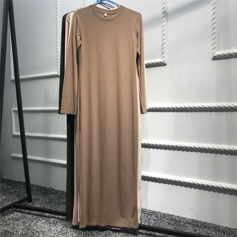 

Muslim Full Abaya Turkey Knitted Maxi Dress Casual Long Robe Dubai Kaftan Tunic Turkish Ramadan Islamic Clothing Muslimah Dress
