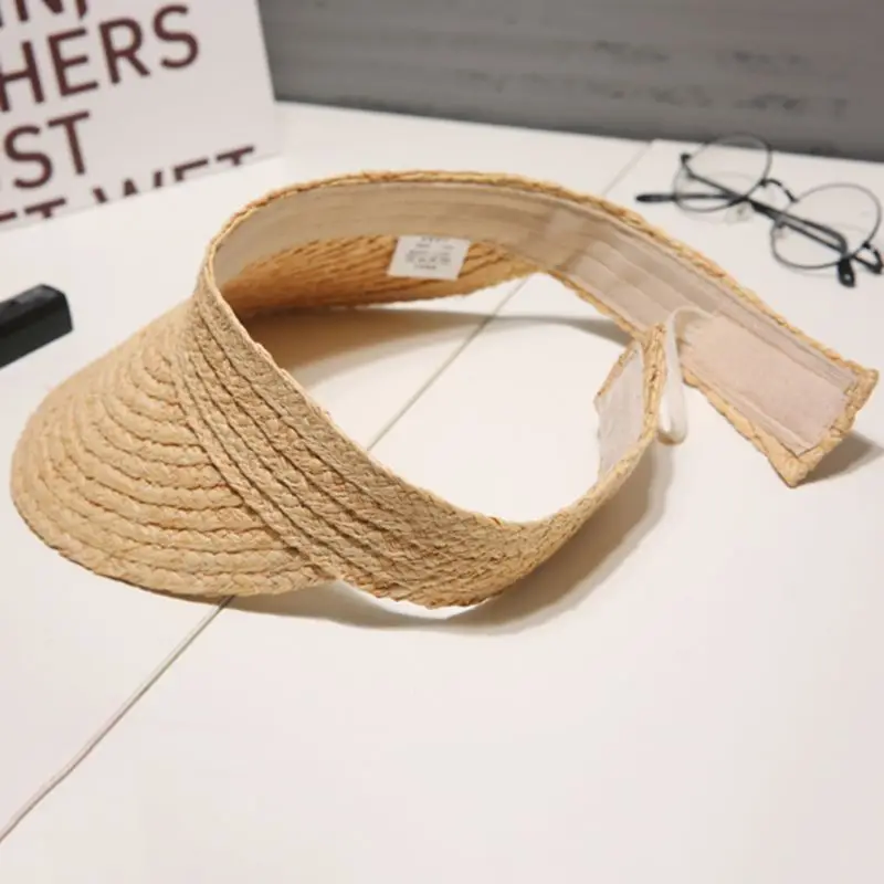 Женская летняя Плетеная соломенная шляпа ручной работы из рафии с