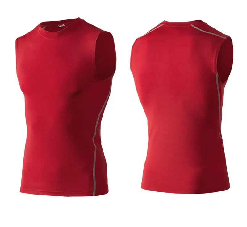 Polera De Compresion Hombre Спортивная Беговая Футболка мужская без рукавов компрессионный жилет Баскетбол Фитнес тренировочные майки спортивная одежда