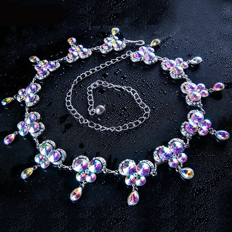 Новый костюм для танца живота ювелирных изделий с украшением в виде кристаллов