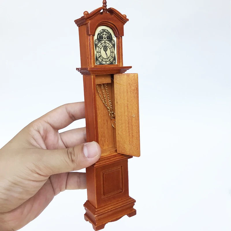 

G10-X100 детский подарок игрушка 1:12 кукольный домик Мини Мебель Миниатюрные аксессуары деревянные напольные часы 1 шт