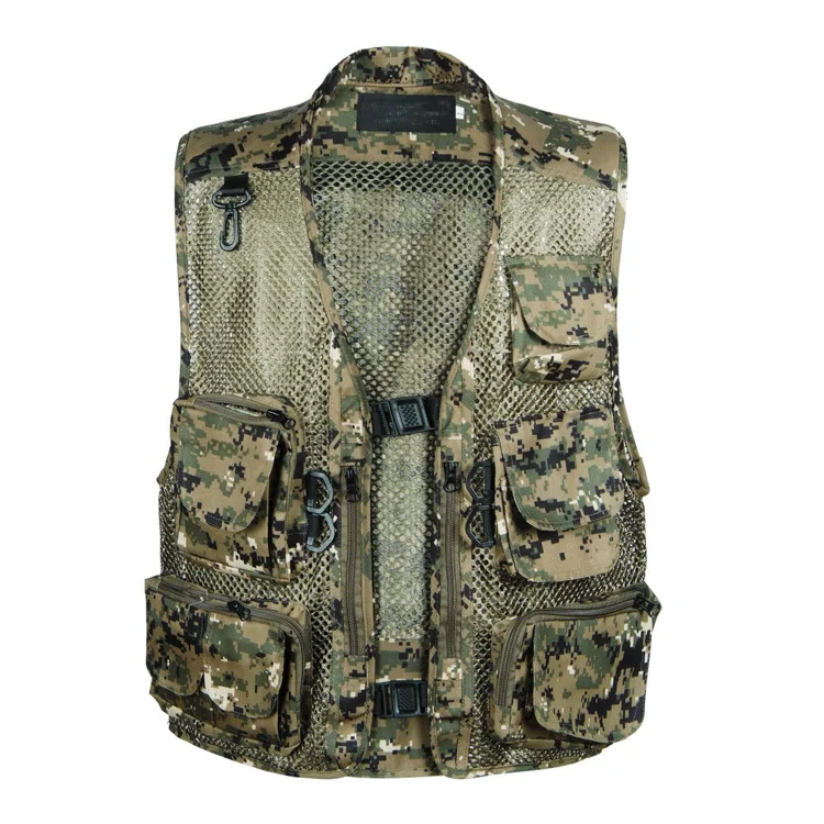 

2022 More than new men Camouflage vest mesh summer thin section vest pocket