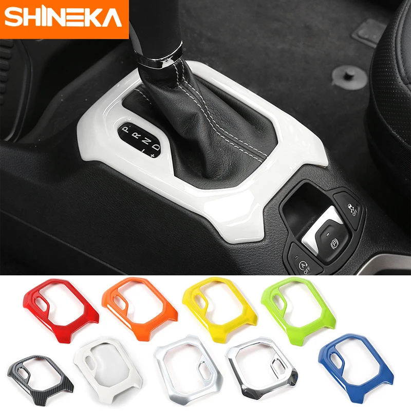 

SHINEKA Car Styling ABS Gear Shift Knob Panel Decoration Cover Trim Frame Stickers for Jeep Renegade 2015-2016