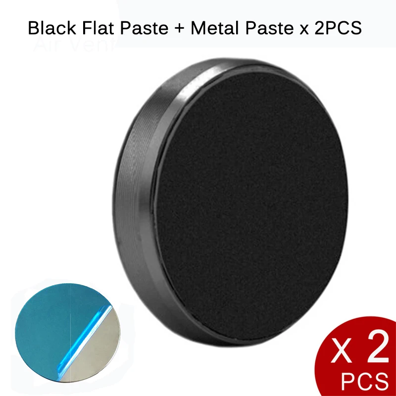 2PCS Black Paste Магнитный автомобильный держатель для телефона в автомобиле, gps, на вентиляционное отверстие, на приборную панель, паста, магнитный держатель для телефона, подставка, автомобильное крепление, поддержка для iPhone, samsung - Цвет: 2PCS Black Paste