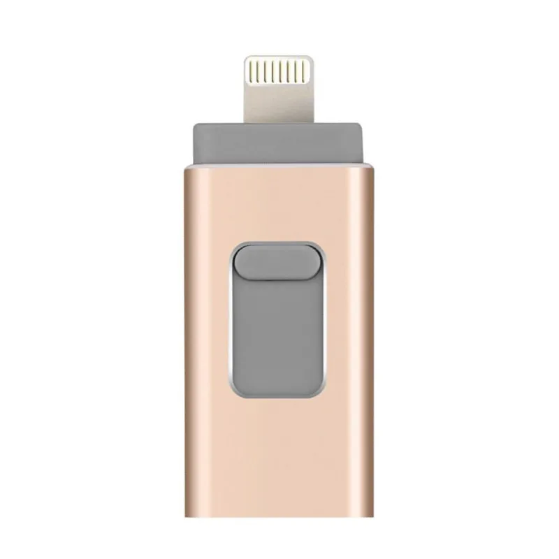 Золотой BRU Usb 3.0 флешка для Iphone Ipad lightning Android, смартфон, планшет, ПК, флешки 8 ГБ 16 ГБ 32 ГБ 64 ГБ 128 ГБ 256 ГБ Usb флэшка - Цвет: Золотой