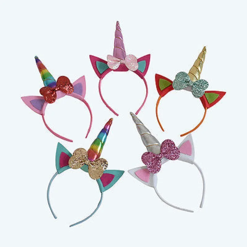 Новый Волшебный Единорог цветок рог головная повязка для волос Косплей Костюм