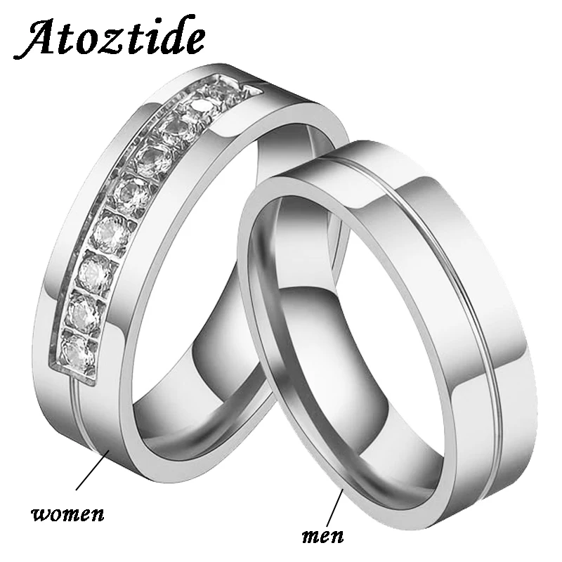 Atoztide 1 шт. 6 мм Φ романтический кубический цирконий золотой цвет обручальное
