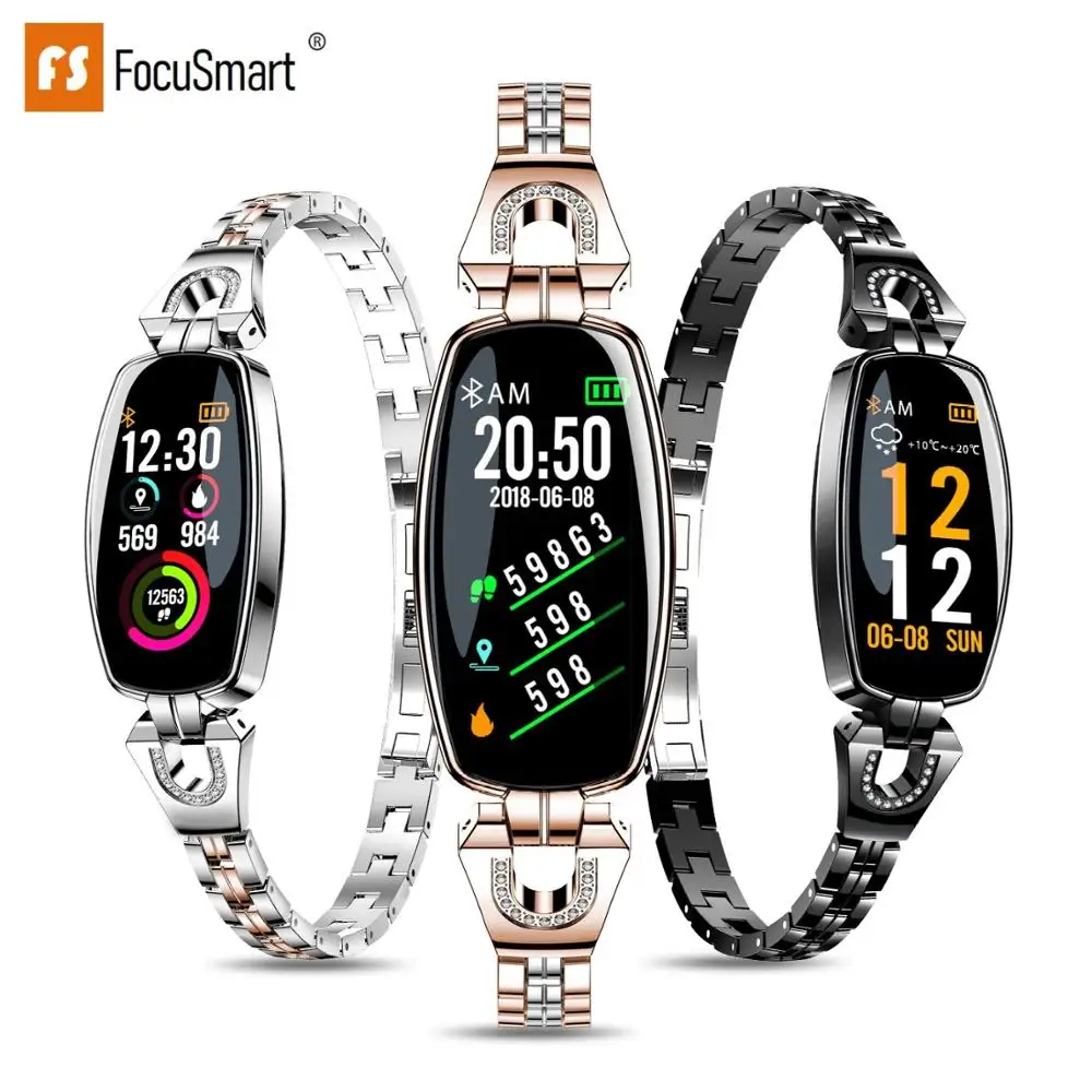 FocusSmart H8 Для женщин умный Браслет крови Давление монитор сердечного ритма Фитнес