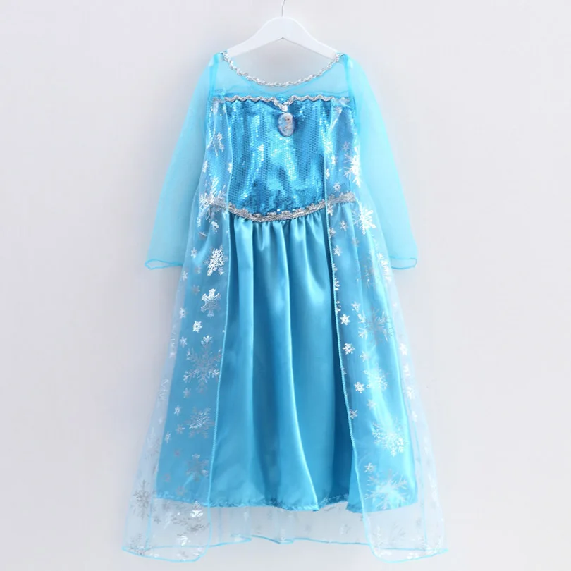 Elsa Dresses For Gilrs Princess Anna Elza Snow Queen Costume Halloween Party Vestidos Fantasia Kids Girl Dress