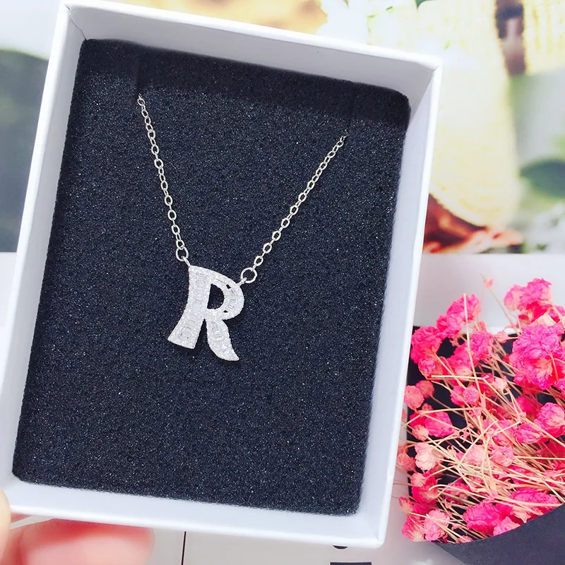 2020 модное 26 английское ожерелье с надписью из стерлингового серебра 925 пробы