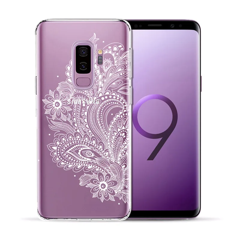 Белый сексуальный кружевной Цветочный Мягкий чехол из ТПУ для Samsung Galaxy S5 Mini S6 S7 Edge
