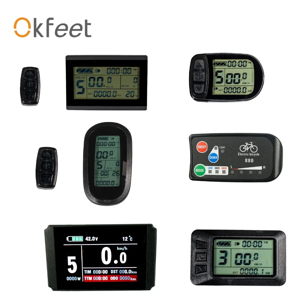 Okfeet KT kunteng дисплей Ebike Kit 24 в 36 в 48 в 72 в интеллектуальная панель управления LCD5 3 6 7 8H LED880 части KT