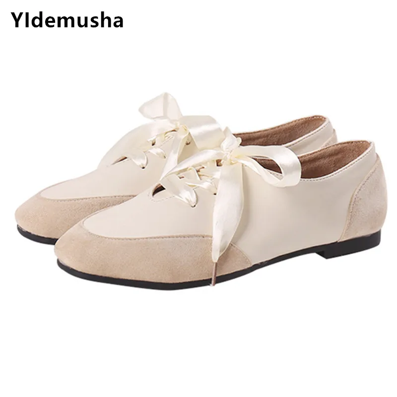 

YIdemusha 2019 New Spring Autumn Shoes Woman PU Leather Comfortable Flats Women Slip On Women's Loafers Female Breathable Shoes