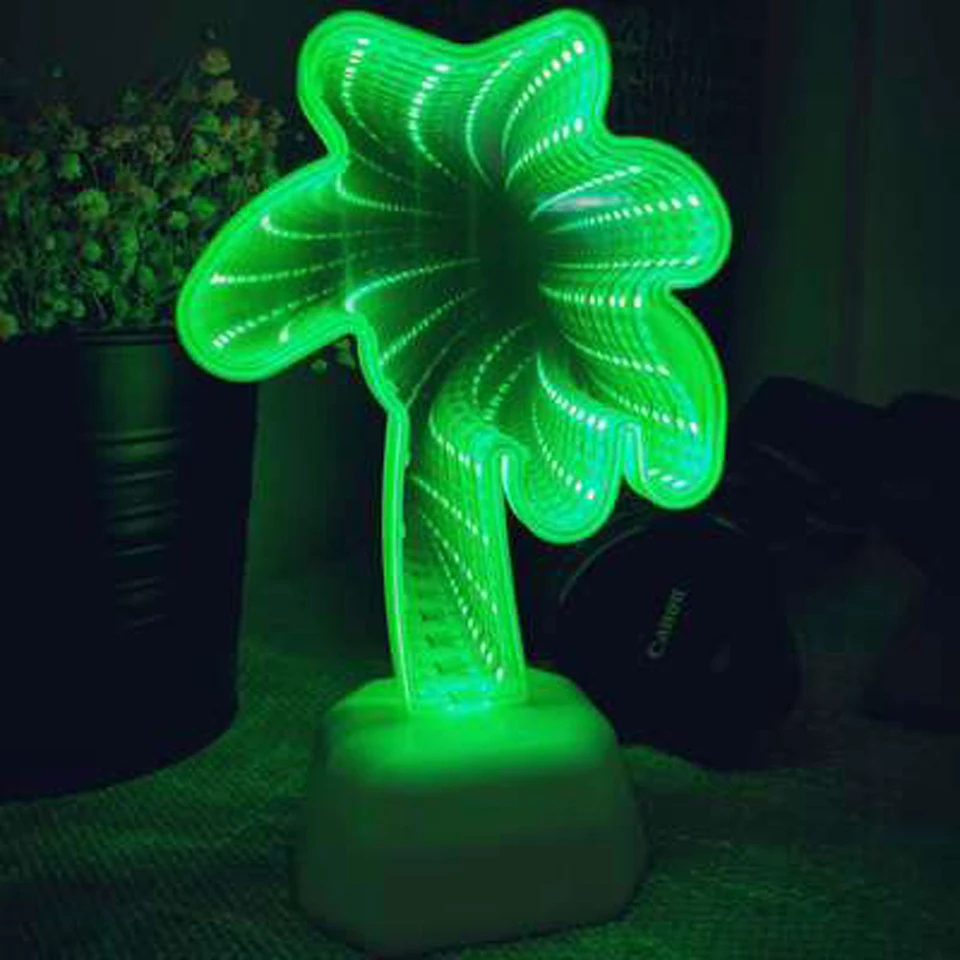 3D туннельные огни Фламинго Единорог в форме сердца Бесконечность Двойное