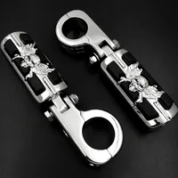 Aftermarket Rider1 1/2" Highway Stiletto 4475 Foot Pegs P-Clamps For YAMAHA Honda Magna Harlay Sportster Touring Chrome Body