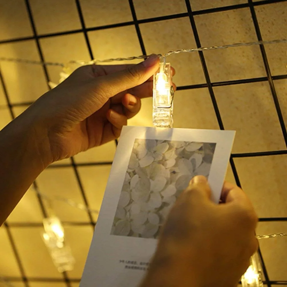4 2 м 40LED гирлянды фото клип DIY декоративные огни для рождественской вечеринки