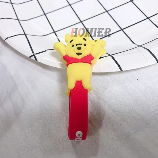 Winnie Мультфильм Кабельный органайзер катушка намотки протектор провода шнур управление маркер держатель чехол для наушников iPhone 7 8 Sansung MP3 USB - Цвет: Winnie