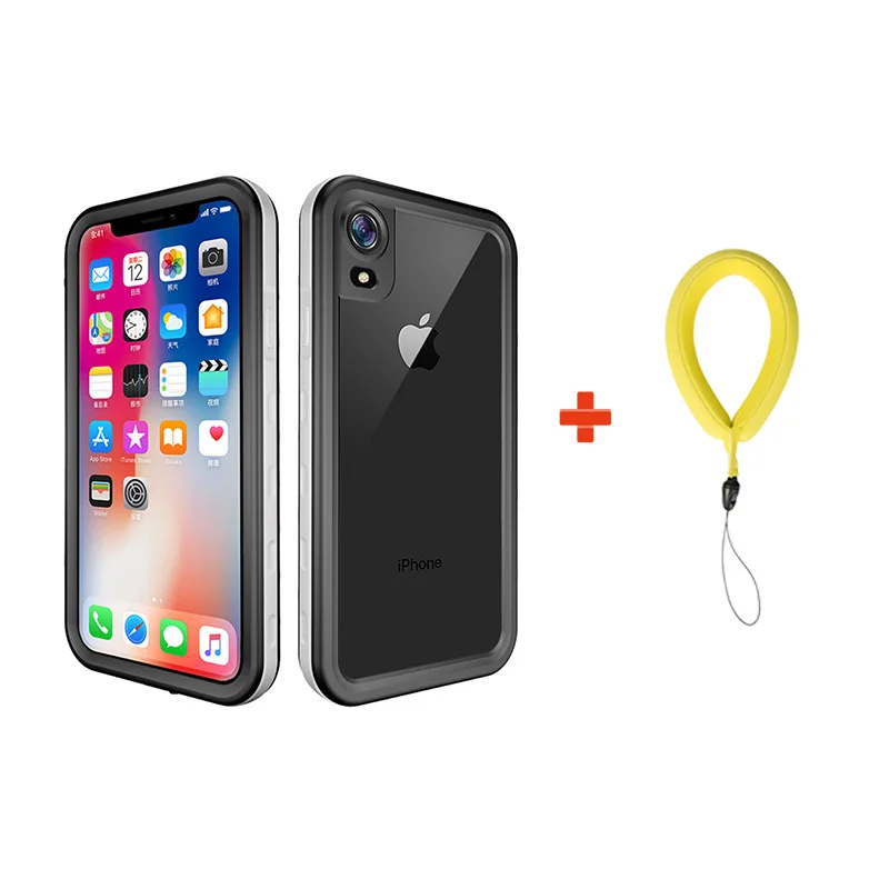 White With Strap Водонепроницаемый чехол для iPhone X XS Max XR противоударный чехол для плавания для дайвинга для iPhone X XR XS 6 6 S 7 8 Plus водонепроницаемый чехол - Цвет: White With Strap