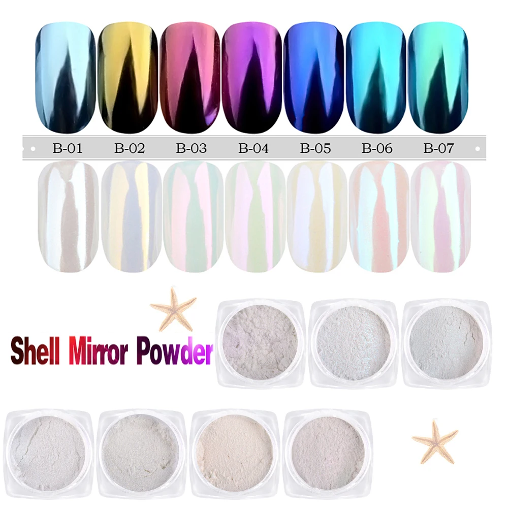 Радужная хамелеоновая пудра в форме радуги зеркальная для ногтевого дизайна