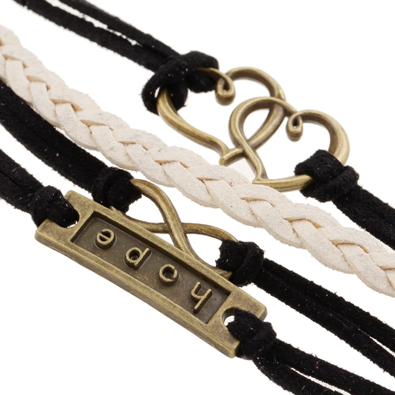 Кожаный браслет для мужчин pulseira couro создать магнитный bracciali uomo надежда любовь